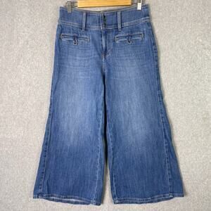 Anthropologie Pilcro Womens 29 High Rise Wide Leg Crop Jeans